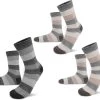 6 Paar Alpakasocken Breitgestreift Beige/Beige/Anthrazit -Normani 125467
