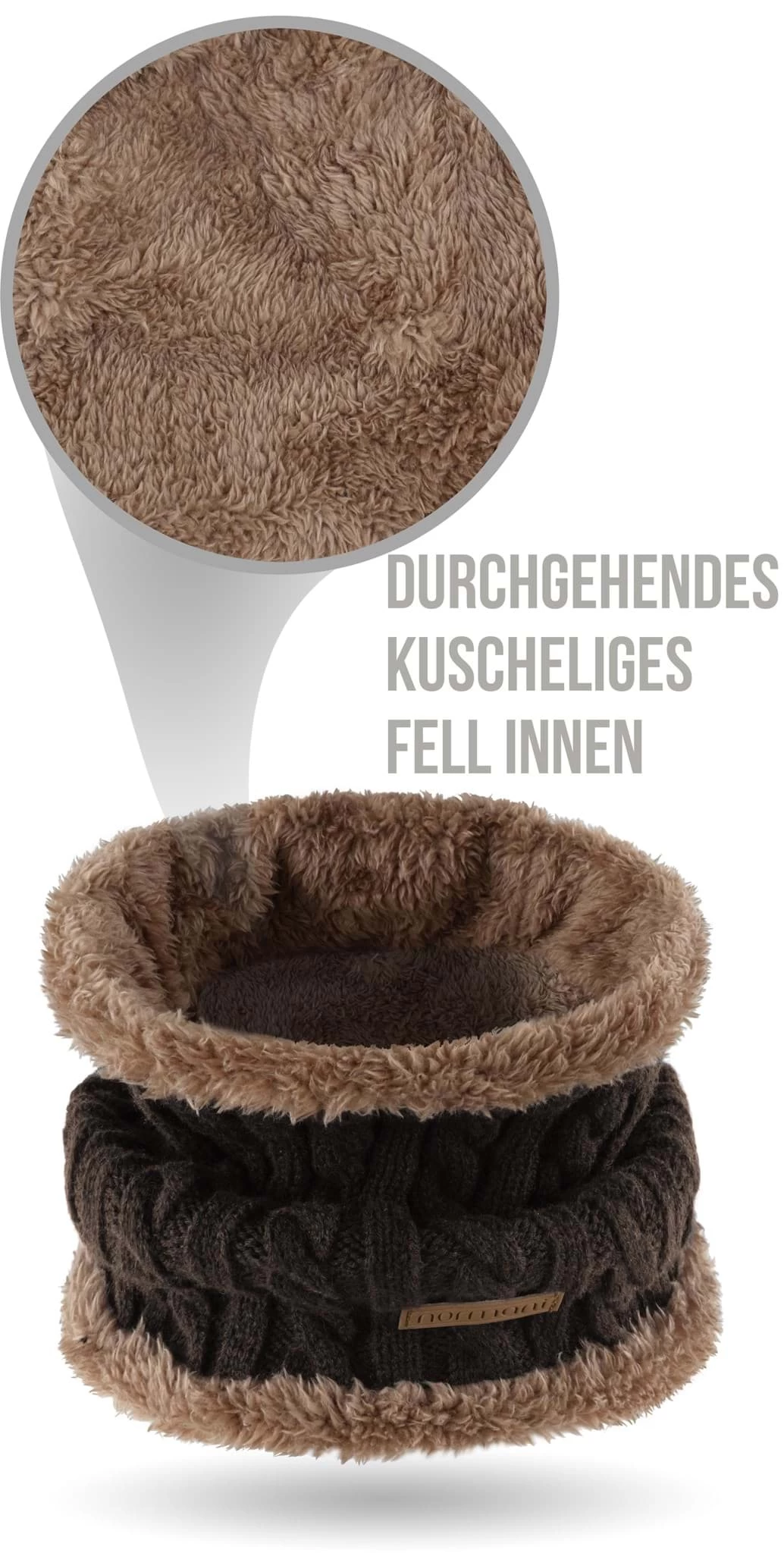 Winter-Fellschal „Kebili“ Braun/Braun 4 Winter-Fellschal „Kebili“ Braun/Braun – Bild 2