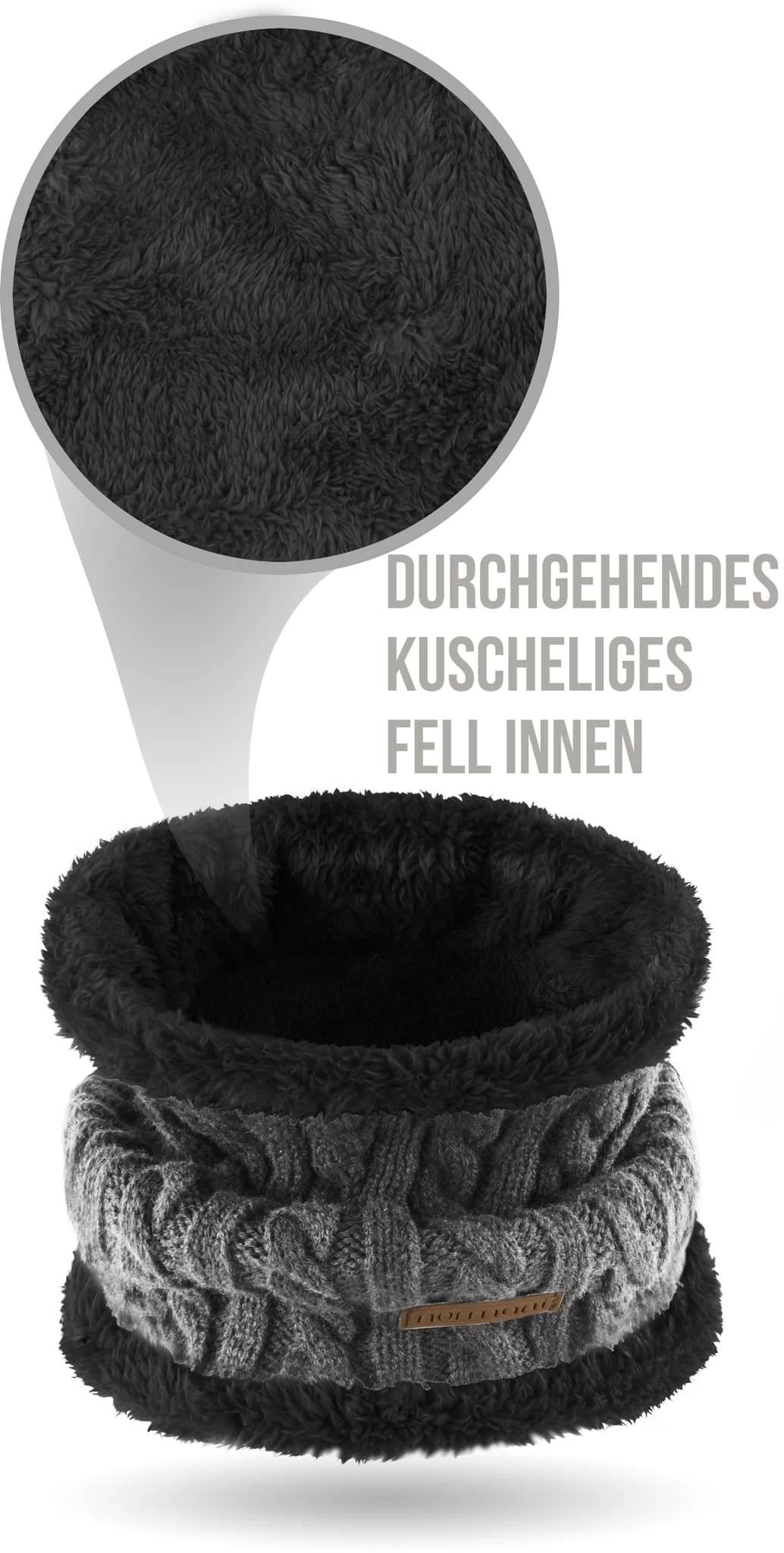 Winter-Fellschal „Kebili“ Grau/Schwarz 4 Winter-Fellschal „Kebili“ Grau/Schwarz – Bild 2