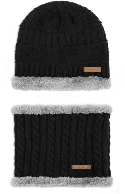 Kebili Winterset Mit Fell Schwarz/Grau -Normani 125641