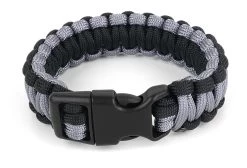 Survival-Armband Paracord 17 Mm Large Schwarz/Grau