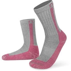 2 Paar Merino Wander- Und Arbeitssocken „Nowra“ Grau/Pink