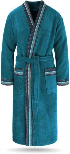 Bademantel „Lean“ Aus 100 % Bio-Baumwolle Petrol