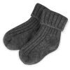 2 Paar Babyschafwollsöckchen Mit Bio-Baumwolle Anthrazit
