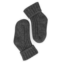 2 Paar Babyschafwollsöckchen Mit Bio-Baumwolle Anthrazit -Normani 126070