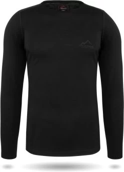 Herren Merino Langarm „Melbourne“ Schwarz