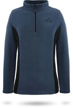 Damen Fleece Pullover „Kiruna“ Blau/Schwarz