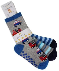 3 Paar Kindersocken Mit ABS-Druck Auto