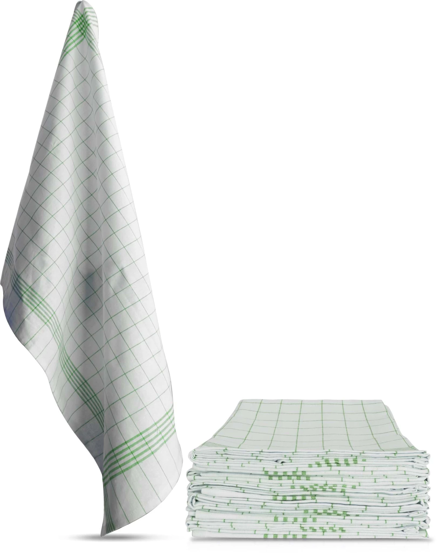 10 Stück Geschirrtücher Classic Weiß/Grün 3 10 Stück Geschirrtücher Classic Weiß/Grün
