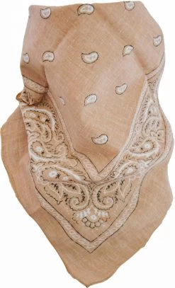 3 Bandana Kopftuch Beige/Schwarz