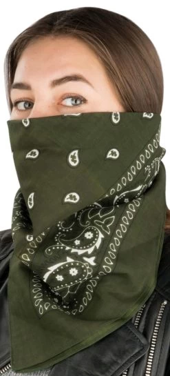 3 Bandana Kopftuch Oliv/Schwarz -Normani 127313