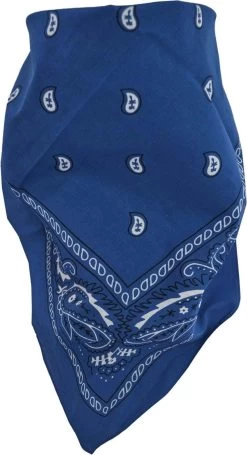 3 Bandana Kopftuch Royalblau/Weiß