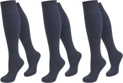 3 Paar Business-Kniestrümpfe Aus Baumwolle Marine