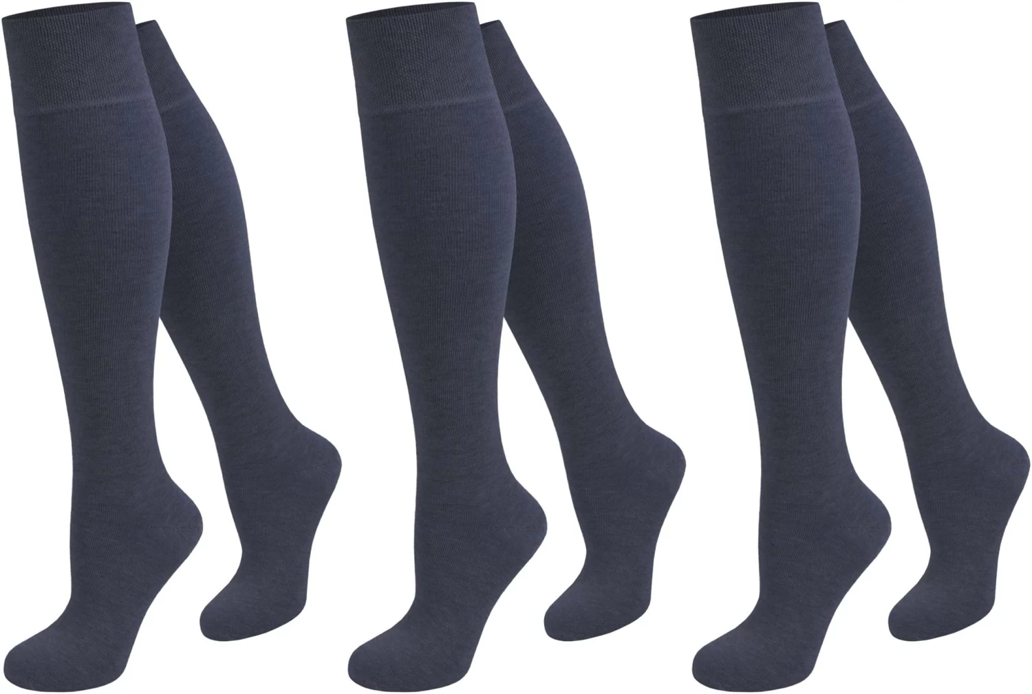 3 Paar Business-Kniestrümpfe Aus Baumwolle Marine 3 3 Paar Business-Kniestrümpfe Aus Baumwolle Marine