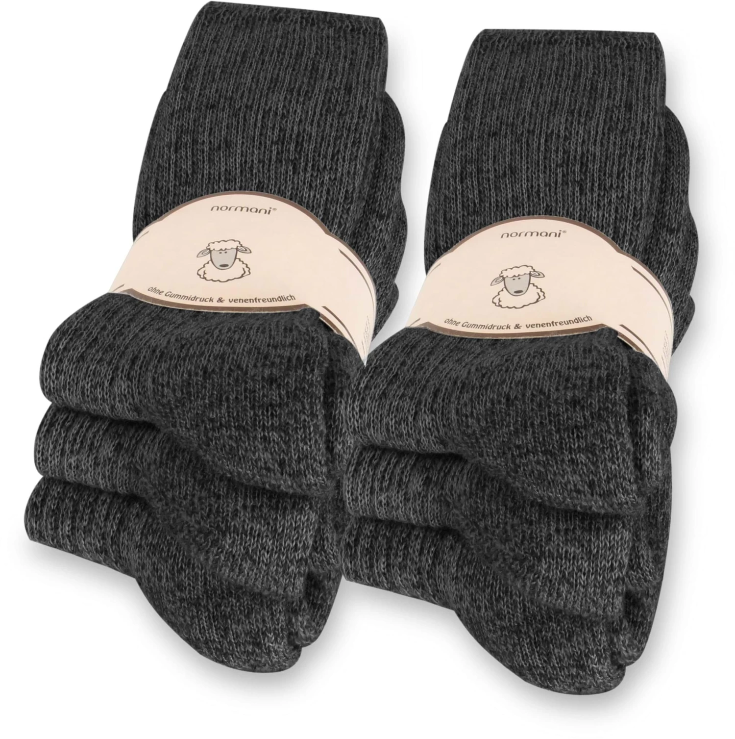 6 Paar Norweger-Schafwollsocken Anthrazit 3 6 Paar Norweger-Schafwollsocken Anthrazit