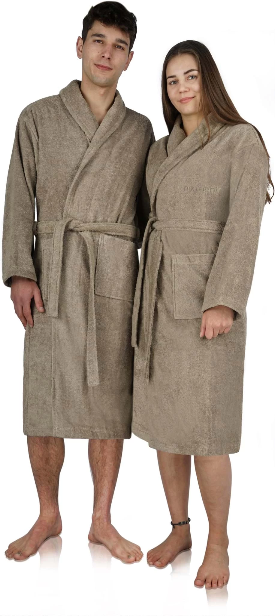 Unisex Premium Bademantel „Sivas“ Aus Frottee - OEKO-TEX® 100 Beige 5 Unisex Premium Bademantel „Sivas“ Aus Frottee - OEKO-TEX® 100 Beige – Bild 3