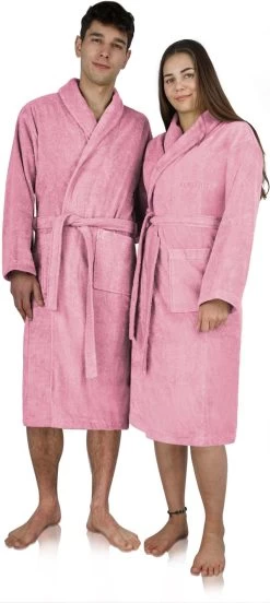 Unisex Premium Bademantel „Sivas“ Aus Frottee - OEKO-TEX® 100 Rosa -Normani 127372