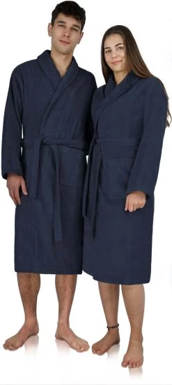 Unisex Premium Bademantel „Sivas“ Aus Frottee - OEKO-TEX® 100 Marine -Normani 127378