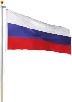 Fahnenmast 6,80 M Mit Flagge 90 Cm × 150 Cm Russland