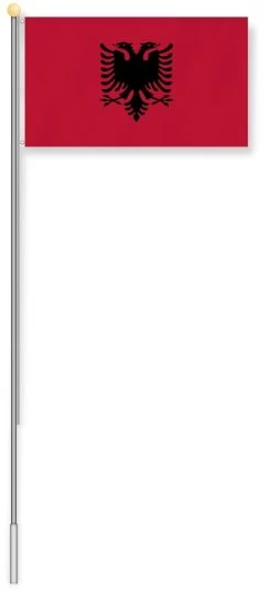 Fahnenmast 7,50 M Mit Flagge 90 Cm × 150 Cm Albanien -Normani 127495