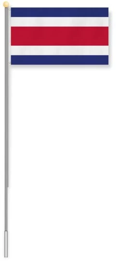 Fahnenmast 6,20 M Mit Flagge 90 Cm × 150 Cm Costa Rica -Normani 127503