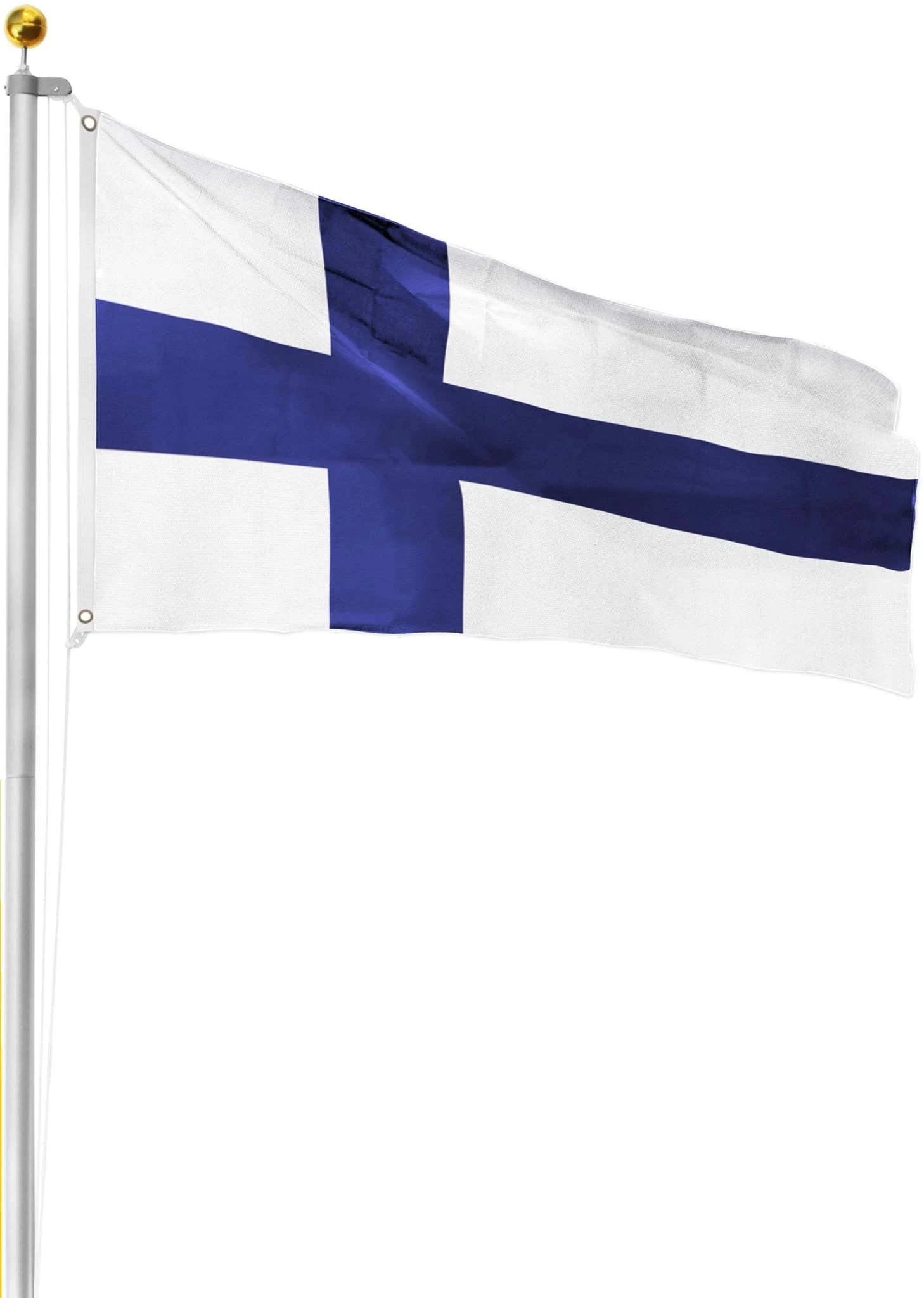 Fahnenmast 6,50 M Mit Flagge 90 Cm × 150 Cm Finnland 3 Fahnenmast 6,50 M Mit Flagge 90 Cm × 150 Cm Finnland