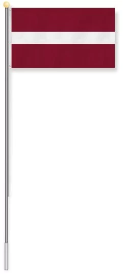 Fahnenmast 9,00 M Mit Flagge 90 Cm × 150 Cm Lettland -Normani 127514