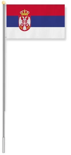 Fahnenmast 8,00 M Mit Flagge 90 Cm × 150 Cm Serbien -Normani 127524