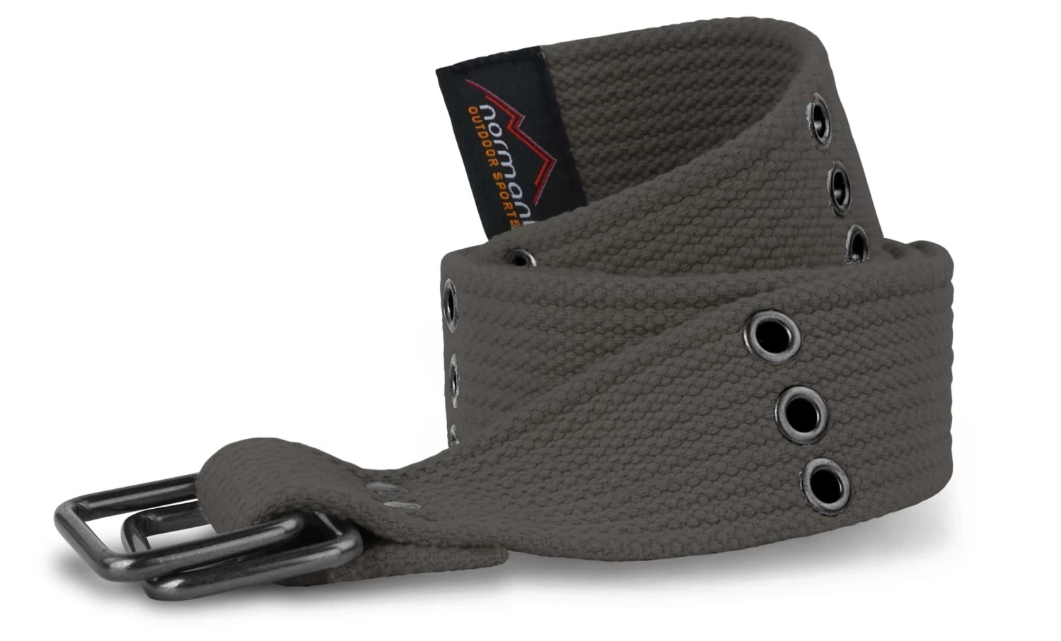 Baumwoll-Gürtel Mit Ösen „Wadi“ Grau 5 Baumwoll-Gürtel Mit Ösen „Wadi“ Grau – Bild 3