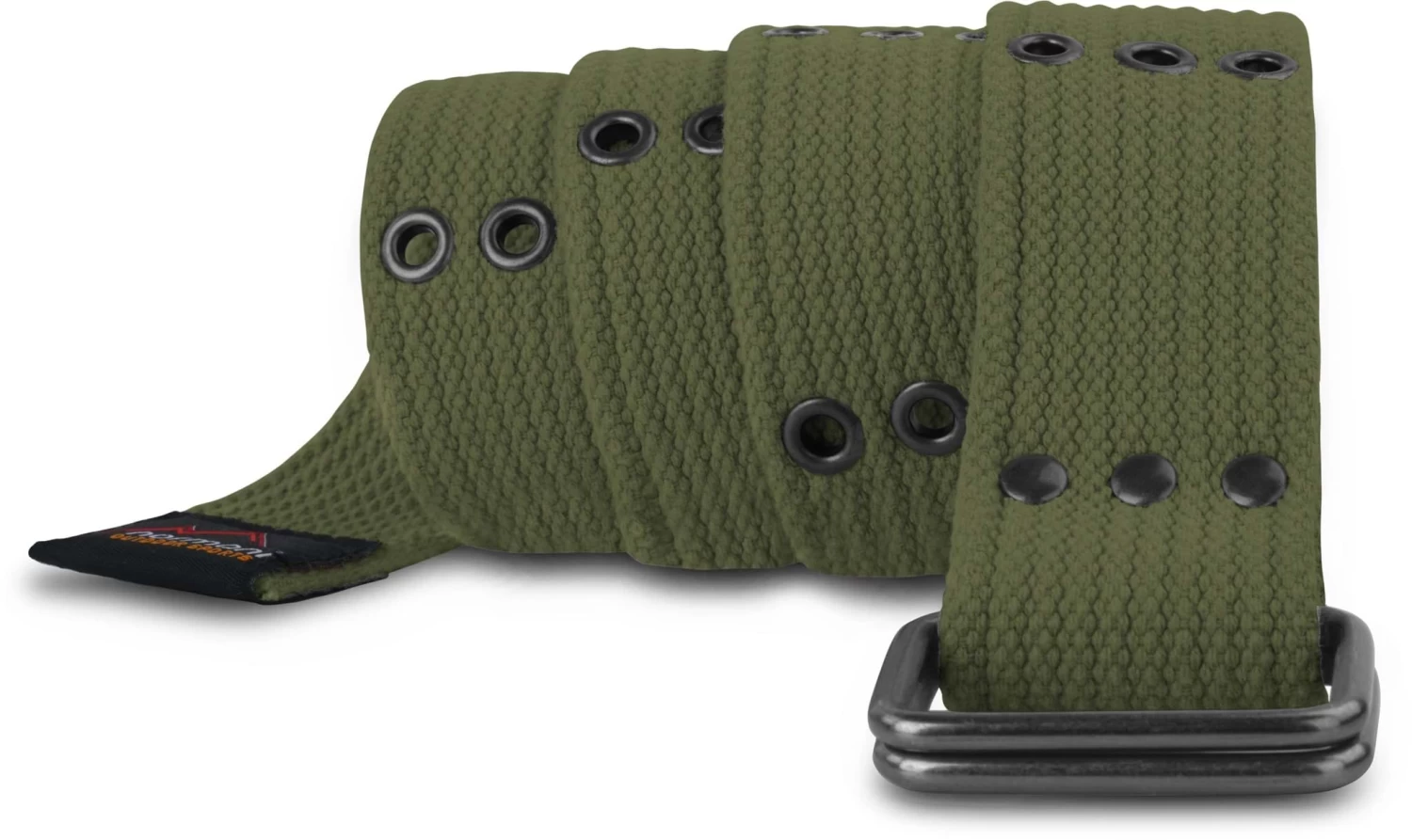 Baumwoll-Gürtel Mit Ösen „Wadi“ Oliv 4 Baumwoll-Gürtel Mit Ösen „Wadi“ Oliv – Bild 2