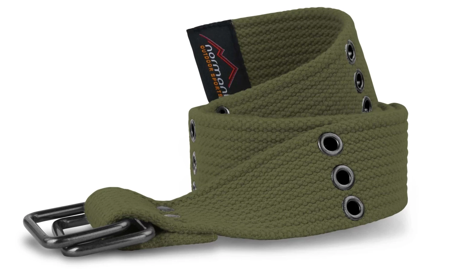 Baumwoll-Gürtel Mit Ösen „Wadi“ Oliv 5 Baumwoll-Gürtel Mit Ösen „Wadi“ Oliv – Bild 3