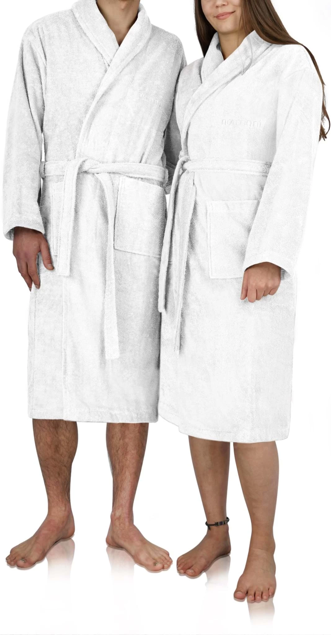 Unisex Premium Bademantel „Sivas“ Aus Frottee - OEKO-TEX® 100 Weiß 5 Unisex Premium Bademantel „Sivas“ Aus Frottee - OEKO-TEX® 100 Weiß – Bild 3