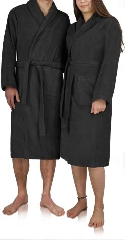 Unisex Premium Bademantel „Sivas“ Aus Frottee - OEKO-TEX® 100 Schwarz -Normani 128726