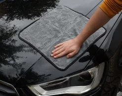 6 Stück Poliertuch Superflausch-Mikrofasertuch Grau/Schwarz -Normani 129266