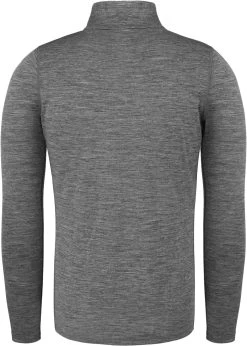 Herren Merino Langarm Mit 1/4 Zipper „Canberra“ Grau -Normani 129400