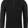 Herren Merino Langarm Mit 1/4 Zipper „Canberra“ Schwarz -Normani 129401