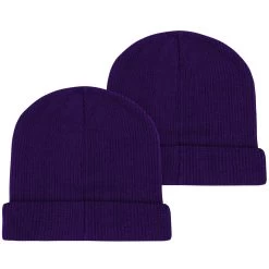 2 Warme Wintermützen Für Damen Und Herren Lila