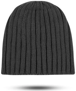 2 Warme Strickmützen Für Damen Und Herren Grau