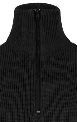 Herren Troyer-Pullover Mit RV-Kragen „Tintrup“ Schwarz -Normani 130537