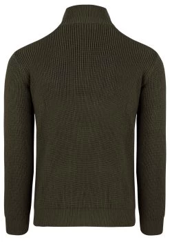 Herren Troyer-Pullover Mit RV-Kragen „Tintrup“ Oliv -Normani 130546