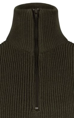 Herren Troyer-Pullover Mit RV-Kragen „Tintrup“ Oliv -Normani 130547