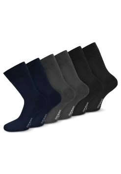 6 Paar Komfortsocken Mit Softrand Und Frotteesohle Marine/Anthrazit/Schwarz
