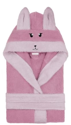 Kinder Bademantel Aus Bio-Baumwolle „Malia“ Rosa / Alpaka -Normani 131648