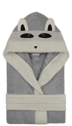 Kinder Bademantel Aus Bio-Baumwolle „Malia“ Grau / Waschbär -Normani 131676
