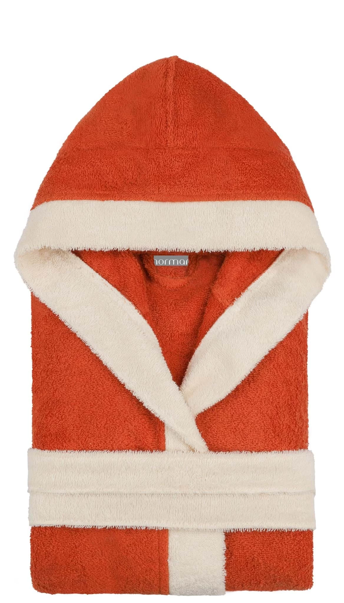 Kinder Bademantel Aus Bio-Baumwolle „Elounda“ Orange 4 Kinder Bademantel Aus Bio-Baumwolle „Elounda“ Orange – Bild 2