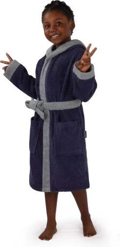 Kinder Bademantel Aus Bio-Baumwolle „Malia“ Lila / Otter -Normani 133745