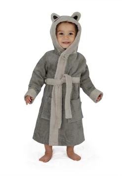 Kinder Bademantel Aus Bio-Baumwolle „Malia“ Grau / Waschbär -Normani 134015