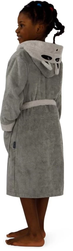 Kinder Bademantel Aus Bio-Baumwolle „Malia“ Grau / Waschbär -Normani 134017
