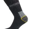 6 Paar Arbeitssocken „Work Wool“ Mit Wolle Schwarz/Grau/Gelb -Normani 139320