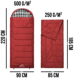 4-in-1 Schlafsack „Antarctica“ (RV Links) Rot -Normani 139733